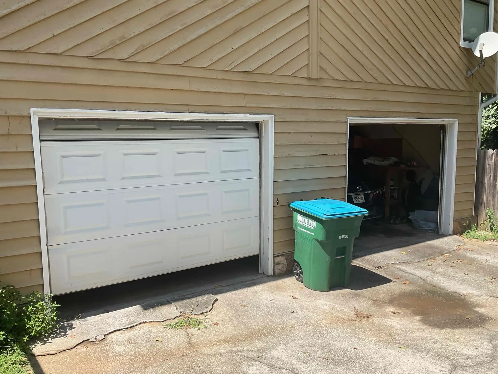 Garage door before the replacement project